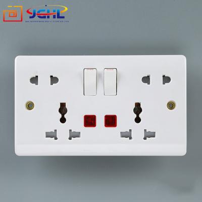 China Safety OEM Quality British BAKELITE DOUBLE 13A AND 16A MULTI SWITCH SOCKET WITH NEON for sale