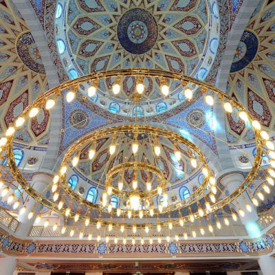 China Morocco Traditional Lighting Custom Designed Copper Crystal Chandelier Islamic Mosques Chandelier for sale