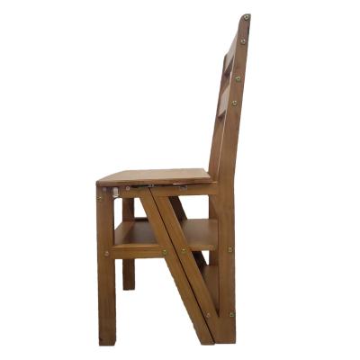 China Wholesale Foldable Brown Adjustable Folding Ladder Chair With Backrest Leisure For Dining Room Bedroom Office for sale