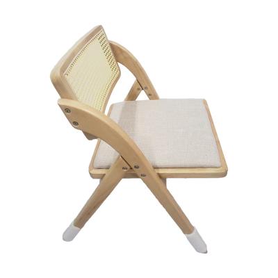 China Wholesale Foldable Traditional Chinese Design Solid Wood Folding Dining Chair with Backrest for Dining Room Bedroom Hotel for sale