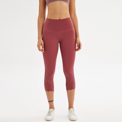 China New Launch QUICK-DRY high-waist hip-lifting women's fitness wave cropped pants yoga pants for sale