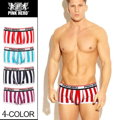 China Fashionable Mens Underwear Dynamic Stripe Yarn-Dyed Mens Boxer Briefs for sale