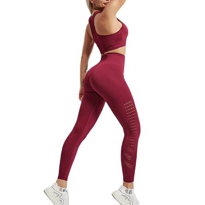 China Manufacturer fashion ladies sports breathable professional yoga wear outdoor sports yoga two-piece pants suit for sale