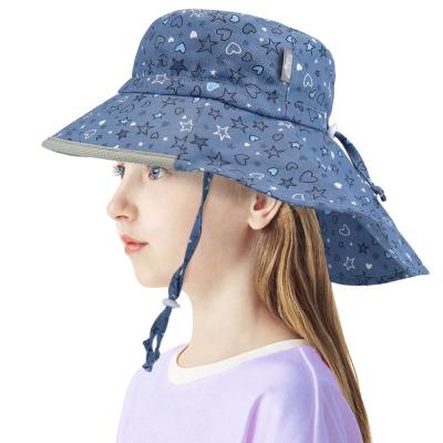 China UV Rays Protection And Big Neck Fin Toddler Kids Foldable Wide Brim Protection With Big Neck Fin Baby Bucket Hat Kids Hats And Caps for sale