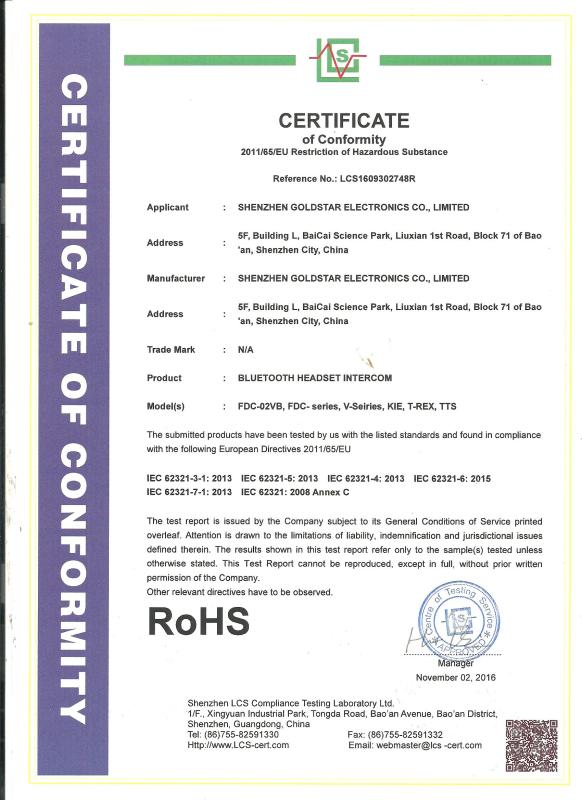 RoHS - Shenzhen Goldstar Electronic Co., Limited