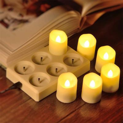 China Hot Selling Good Quality Flameless Led Night Light Candle With Charger For Home Decoration LED Tea Light Candle for sale