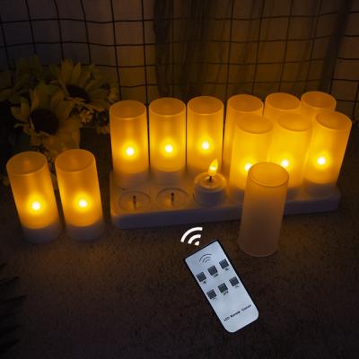 China Cheap Price Flameless Flickering Flameless Led Candle Rechargeable Led Candle Tea Light With Filling Base for sale