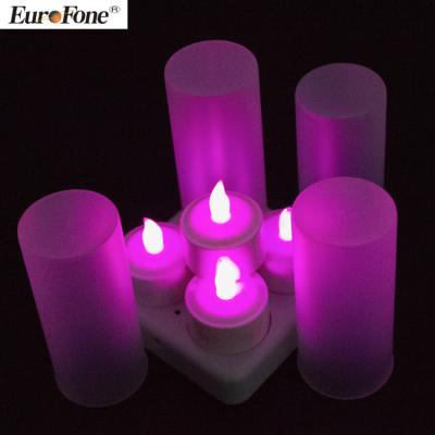 China Wholesale Purple Flameless Candle Rechargeable Led Electronic Candle for sale