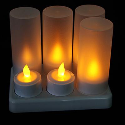 China Wholesale LED Tea Light Flameless Rechargeable Candles for Restaurant Decoration for sale