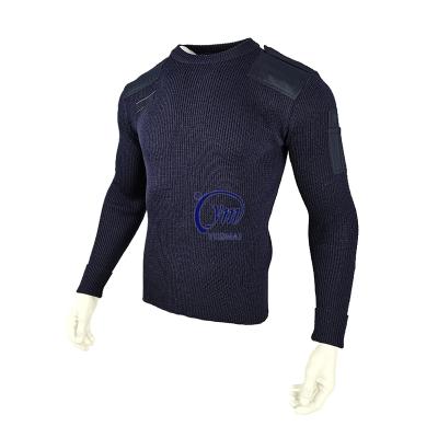 China Custom Soldier Security Navy Blue Pullover Sweater Anti-Shrink Workwear Mens Tactical Police Military Uniforms for sale