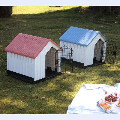 China New Design Large Kennel Breathable Breathable Plastic Pet House With Iron Door For Outdoor And Indoor for sale