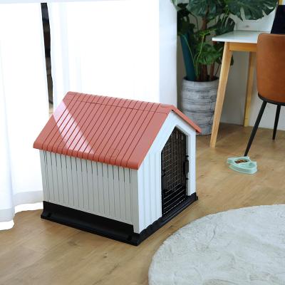 China New-Launched Breathable Design Pet House Plastic Iron Door Roof Waterproof Dog Kennel For Outdoor And Indoor for sale