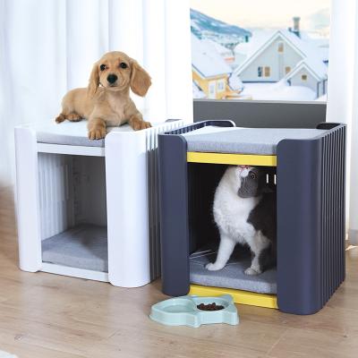 China Waterproof Modern Designer Small Pet Cages Breathable Customized Plastic Dog Pet House For Outdoor for sale