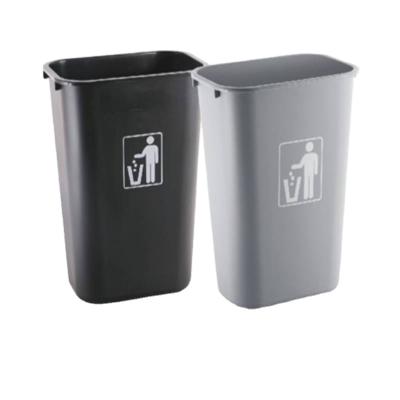 China Durable Recycling Waste Basket Plastic Recycle Trash Bin Square Trash Box With Garbage Bag Rings for sale