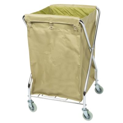 China Large Capacity Stabilized Feeds Laundry Basket Cart Stainless Steel Laundry Cart Service Rolled Commercial Laundry Cart For Hotel for sale