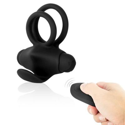 China Male Female Ring Lock Male Female Masturbation Silicone 10 Frequency Vibration Stimulation Fun Toys Remote Control Dildo Rings for sale