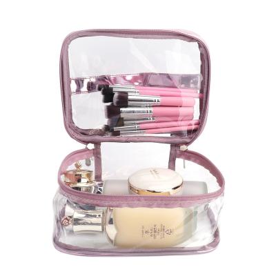 China Double Double Multifunctional Transparent Clear Cosmetic Bag Women Make Up Case Large Capacity Travel Makeup Organizer Toiletry Beauty Storage for sale