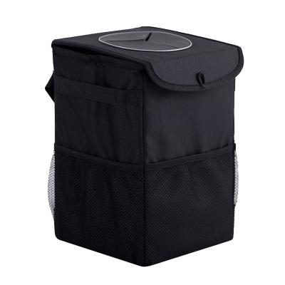 China Foldable Waterproof Car Trash Can Garbage Dump For Organizer Car Accessories Auto Trash Can Cars Storage Pockets Portable Closeable for sale