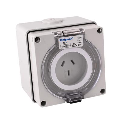 China Australia Industrial Standard 3 Pin 250V 10A Single Phase Flat Electrical Outlet Outlet for sale