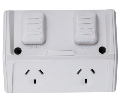 China Australia 250V 10A Industrial Waterproof Double Powerpoints SAA Outdoor Socket for sale