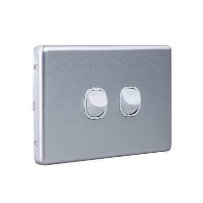 China Polycarbonate Australian Standard 2gang 2 Way 250V Vertical Switch for sale