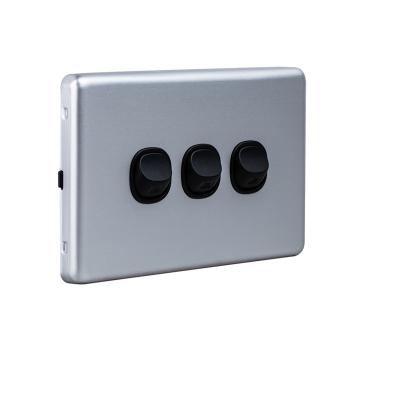 China Polycarbonate Modern Design Two Way Wall Switch AS/NZS SAA 250V 16A Three Gang Switch for sale