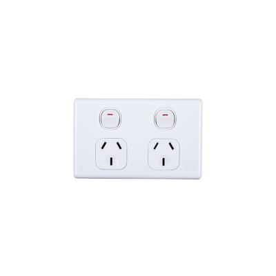 China POLYCARBONATE Australia 250V 10A SAA Approved Dual Electrical Wall Outlet for sale