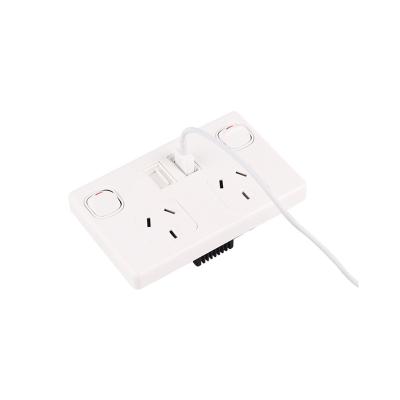 China Dual USB Ports AU/NZ Power Outlet USB Receptacle Charging Bipolar Electrical Outlet With 2 USB Port for sale