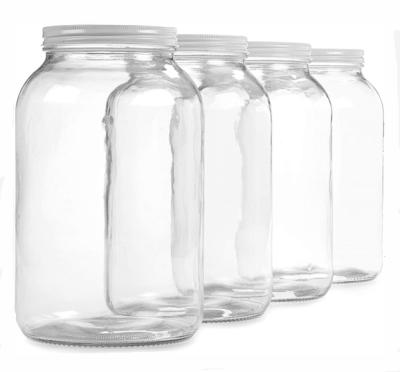 China 3L Glass Jar Plastic Lid Chiffon Fabric Elastic Band Airtight Wide Mouth Sustainable Easy Dishwasher Clean Safe Kombucha for sale