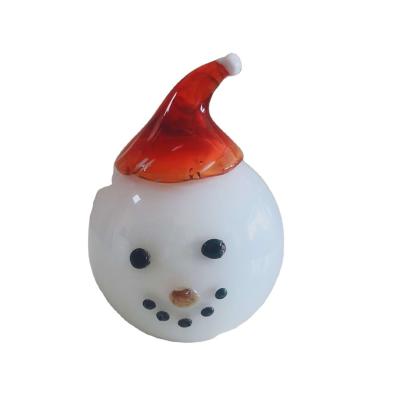 China Glass Chandelier Santa Claus Present Home Gift Glass Snowman Christmas Decoration for sale