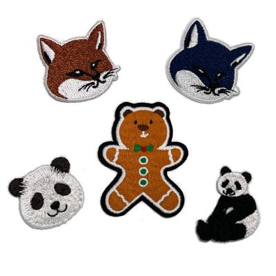 China Factory Wholesale Price Sustainable Fox Label Lace Decoration Woven Embroidery Patches For Apparel for sale