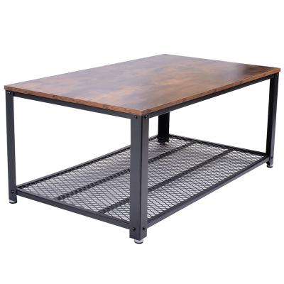 China Vintage Rustic Industrial Metal DRM Wood Coffee Table For Living Room - Available In Local US/EU Warehouse for sale