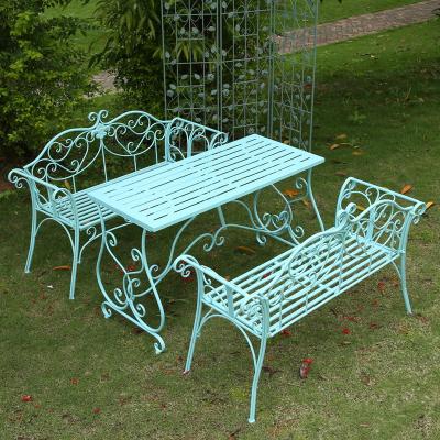 China DRM 50in Modern Steel Garden Bench For Outdoor, Park, Yard, Patio Furniture Chair With Backrest, Slatted Seat for sale