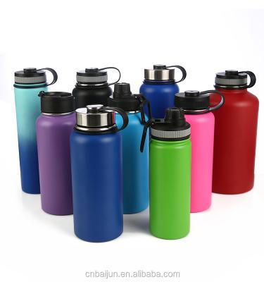 China Sustainable Hydraulic 32oz / 40oz Vacuum Insulated Flask Stainless Steel Water Bottle Wide Mouth With Sport / Straw / Cable for sale