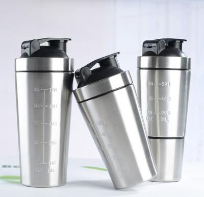 China Viable Protein Shaker Bottle, Stainless Steel Shaker Cup with Visible Window, Leak Proof, BPA Free, 28-Ounce for sale