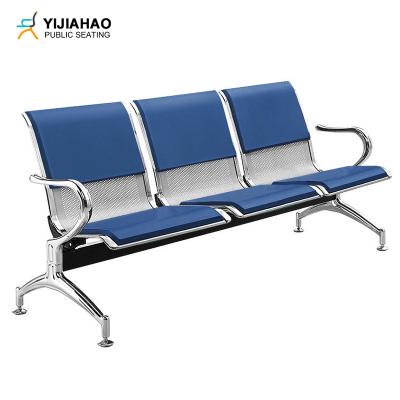 China Modern 3 Seater Public Chairs Conference Seating Metal Hospital Lounge Chairs With Polyurethane for sale