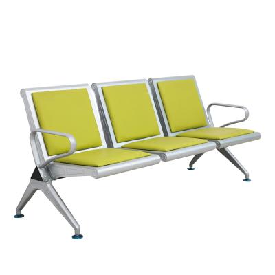 China Modern Leather Padding Public Airport Waiting Area Bench Chair Waiting Bench Seating Chairs for sale