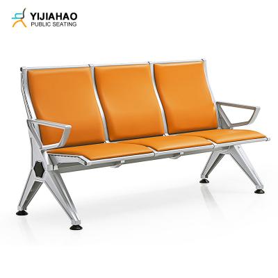 China Modern Commercial Office Hotel Waiting Chair Hair Salon Public Furniture Reception Chairs Metal Bench for sale