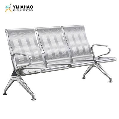 China Modern 3 Seater Stainless Steel Reception Chair Waiting Chair for Airport Hospital Bank Office Park Outdoor Area for sale