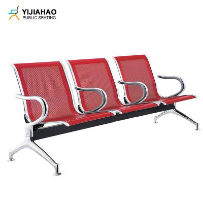 China Modern Red Color Waiting Area Chairs Reception Chairs Waiting Room Seating With Armrests for sale