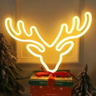 China PLUG-IN LIGHT BOX Outdoor Yard Acrylic Elk Modeling Backlit Signs Bedroom Wall Led Decor Light Indoor Custom Neon Sign for sale