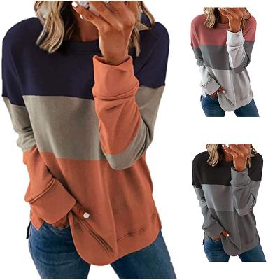 China Anti-pilling hot new style contrast pungent color round neck long-sleeved casual sweater for sale