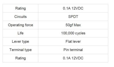 China TTC Compact and Compact Dimensions Micro Subminiature Touch Switches 135 TTC Utra 135 Subminiature Switches for sale