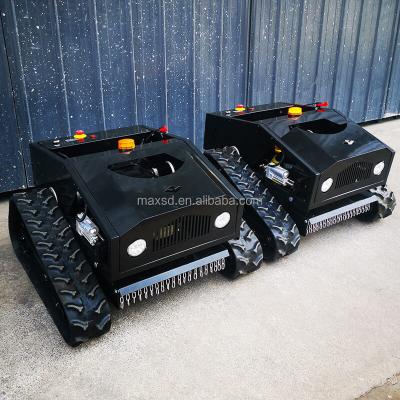 China Mulch Lawn Mower Remote Control Tracked Commercial All Terrain Slope Mowers Hybrid Power Crawler RC Grass Cutter 80 110 Cm for sale