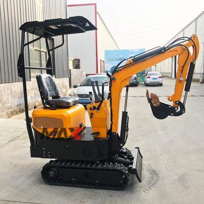 China Mini Farms Excavator 0.8 1 1.2 Ton Crawler Small Digger 800 1000 Kg Escavatore Cingolato With Side Swing Arm Boom Thumb Grab Bucket for sale