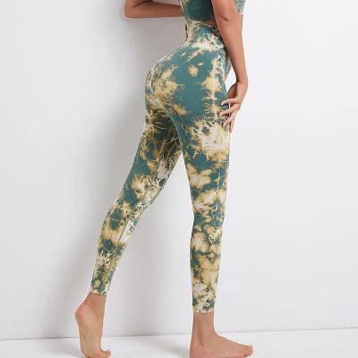 China Running Gaiters NEW Women Yoga Pants Tie Dye Seamless Plus Size High Waist Seamless Yoga Pants Fitness Gym Legging for sale