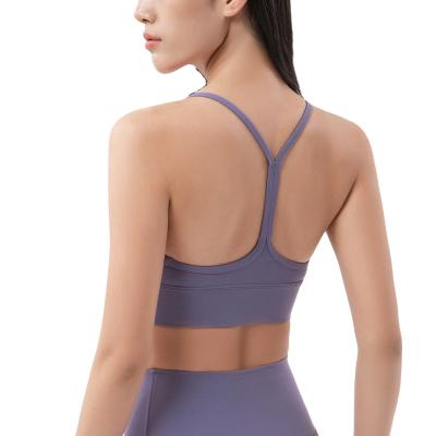 China Breathable A New Design Women's Fitness Women's Adjustable Backless Running Cross Back Vest Strap Yoga Sports Bra for sale