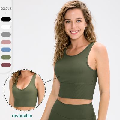 China Breathable Reversible Slim Fashion Female Chest Wrap Camisole Wireless Women Invest Halter Tube Yoga Top Seamless Tank Top for sale