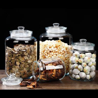 China Environmental Protection Kitchen Storage Jar Borosilicate Glass Coffee Tea Canister Set With Transparent Lid Glass Tea Candy Storage Bottle Sealed Box for sale