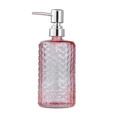 China Household Products 500ml Bottle Glass Hand Sanitizer Shampoo Shower Gel Bathroom Soap Lotion Push Type Dispensing Bottle for sale